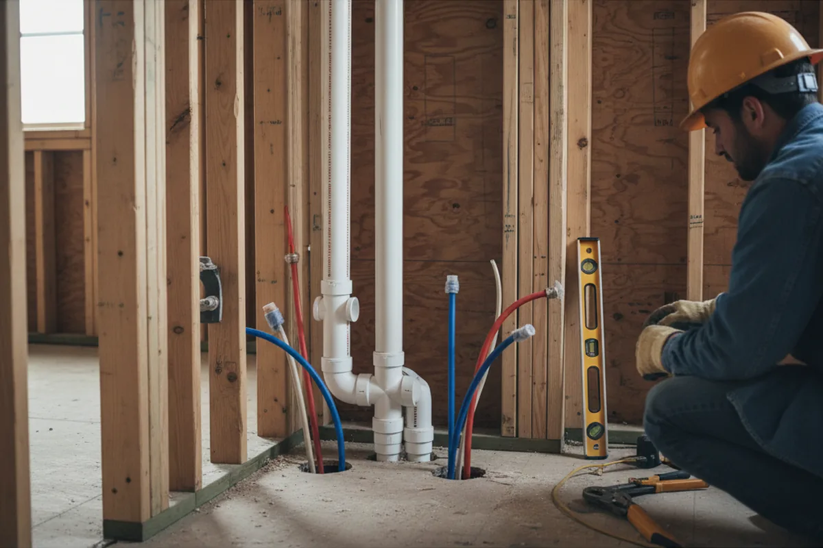 Drain and supply rough-in during Leak Detection in Sandy Lake