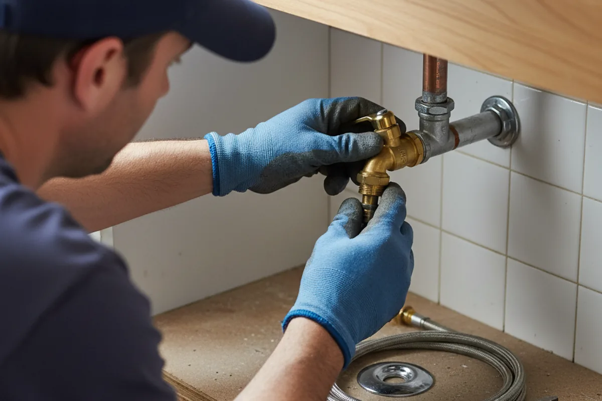 Shutoff valve and fitting work during Burst Pipe Repair in Sandy Lake